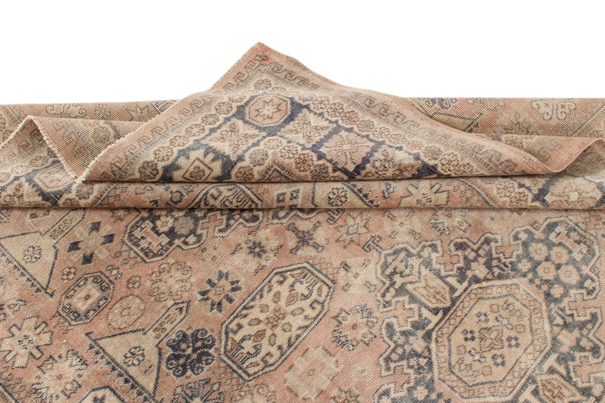 7x10 Brown and Beige Kazak Tribal Rug