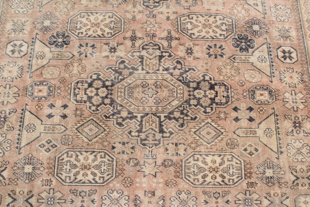 7x10 Brown and Beige Kazak Tribal Rug
