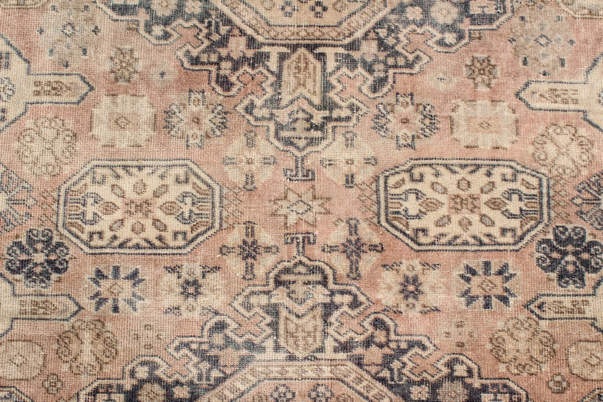 7x10 Brown and Beige Kazak Tribal Rug