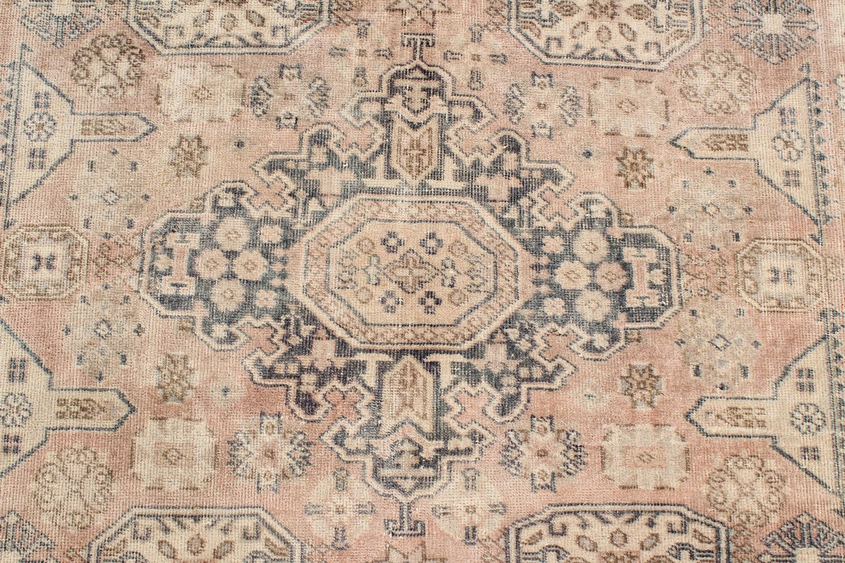 7x10 Brown and Beige Kazak Tribal Rug