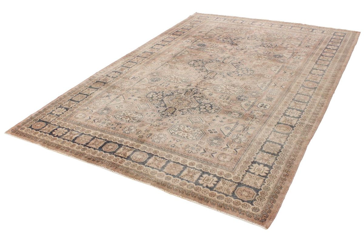7x10 Brown and Beige Kazak Tribal Rug