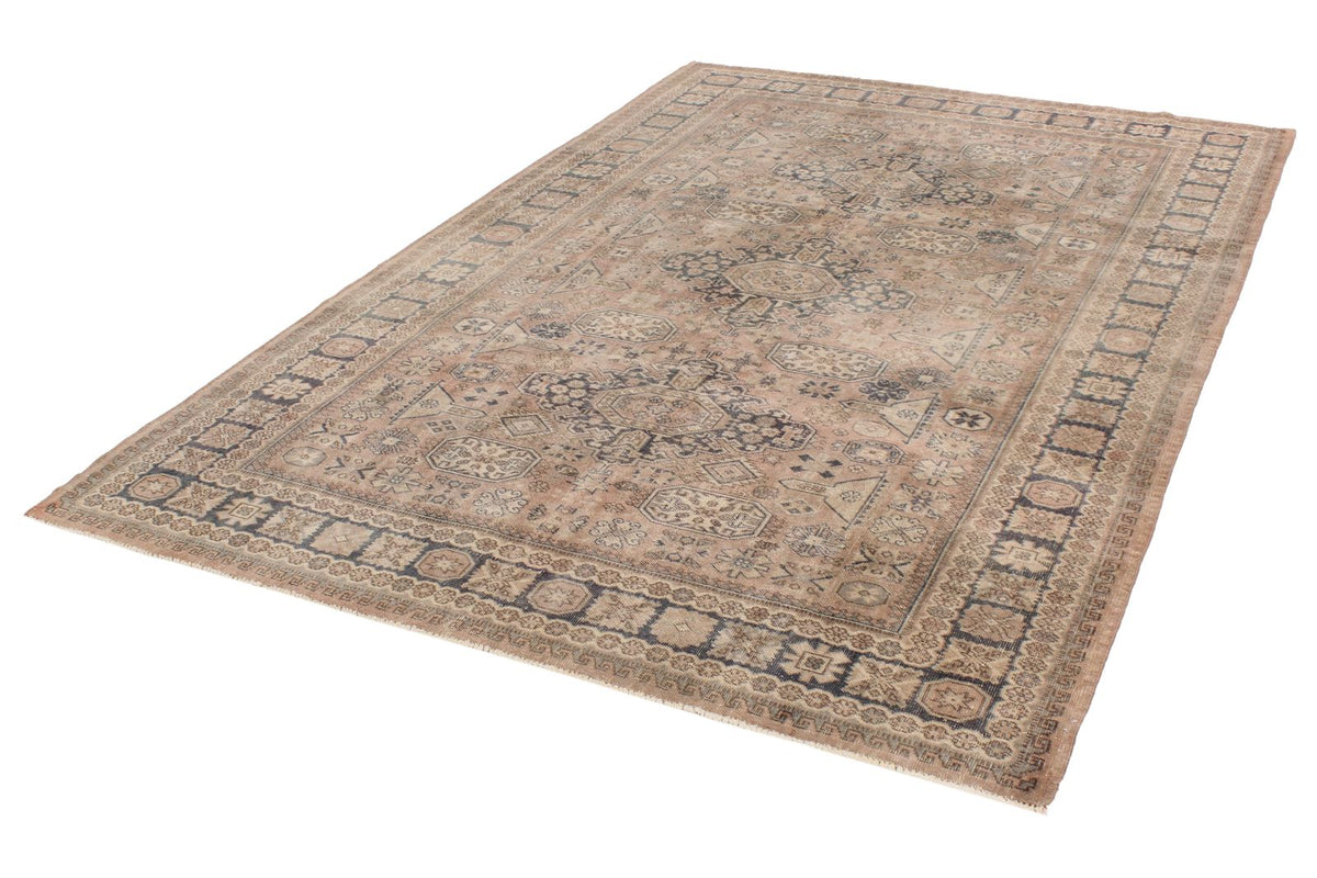 7x10 Brown and Beige Kazak Tribal Rug