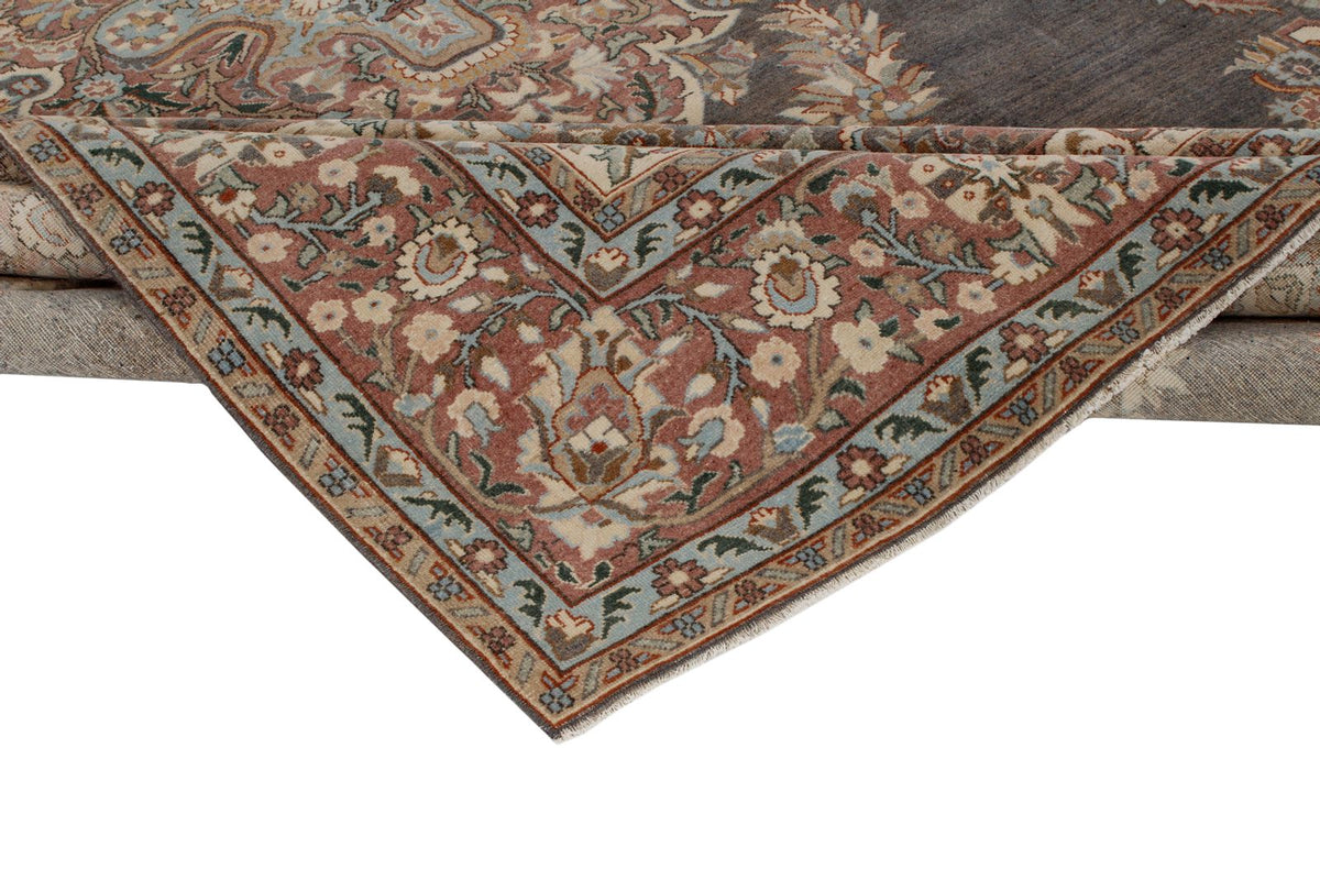 8x12 Gray and Beige Turkish Tribal Rug