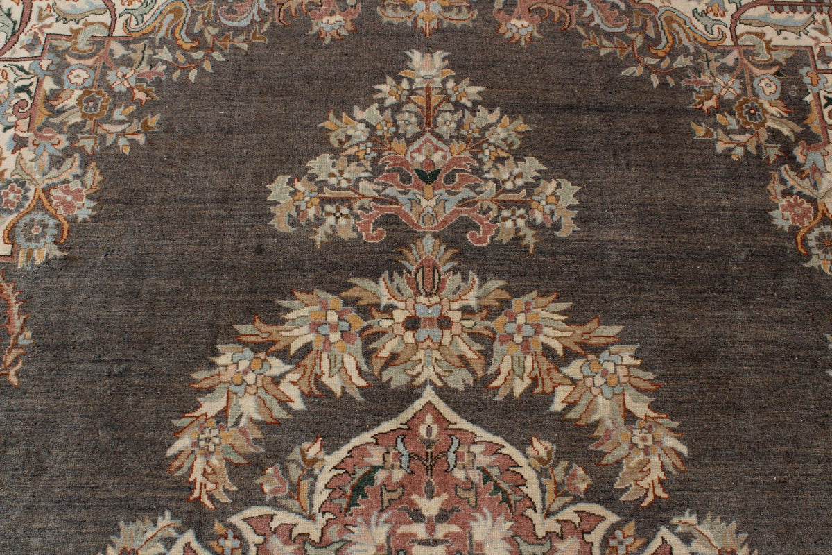 8x12 Gray and Beige Turkish Tribal Rug