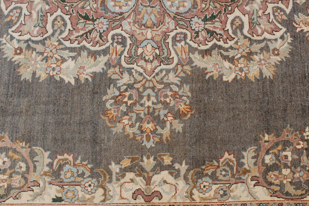 8x12 Gray and Beige Turkish Tribal Rug