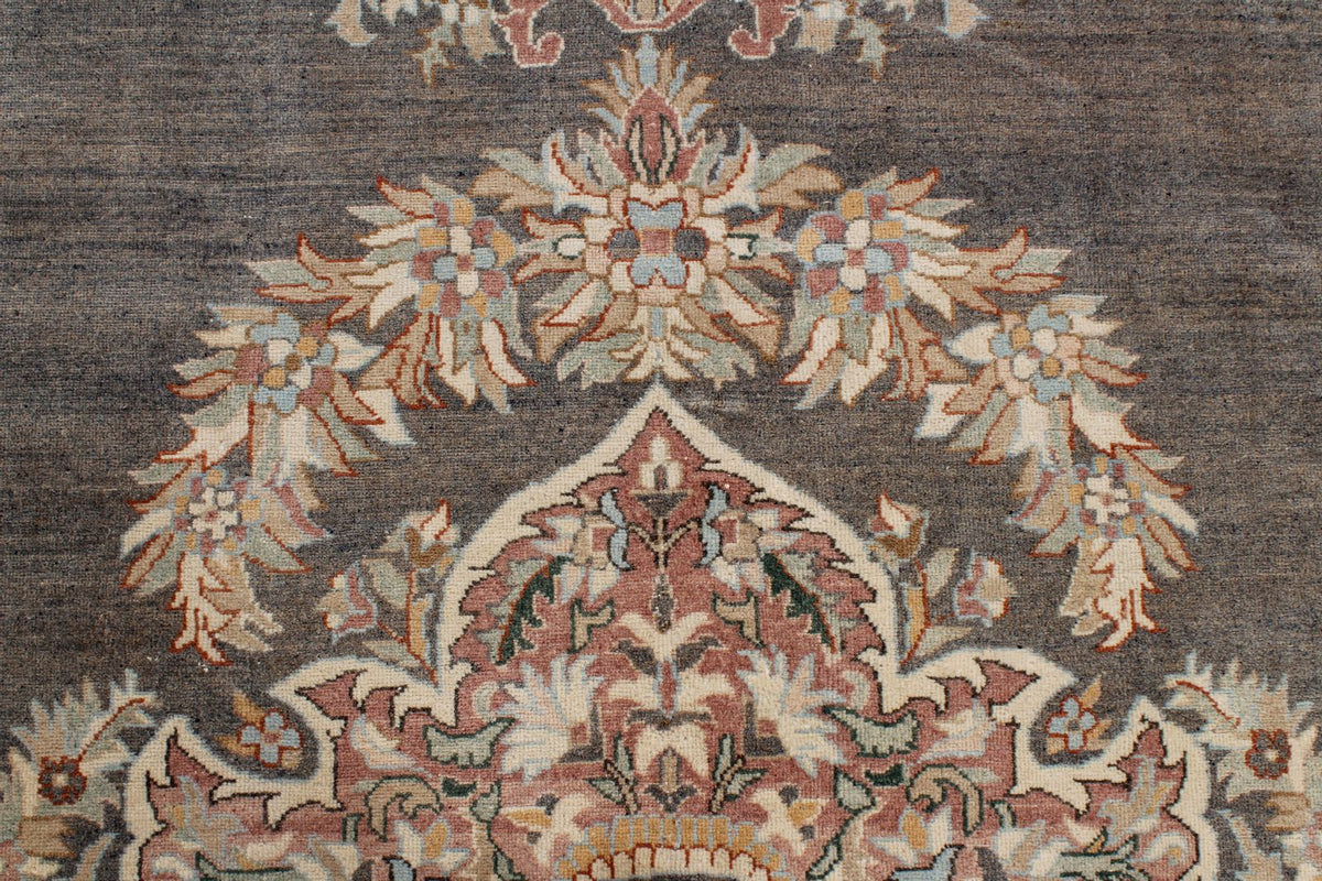 8x12 Gray and Beige Turkish Tribal Rug
