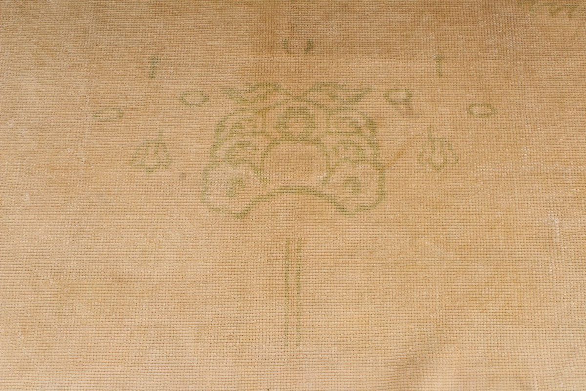 15x20 Ivory and Beige Turkish Oushak Rug