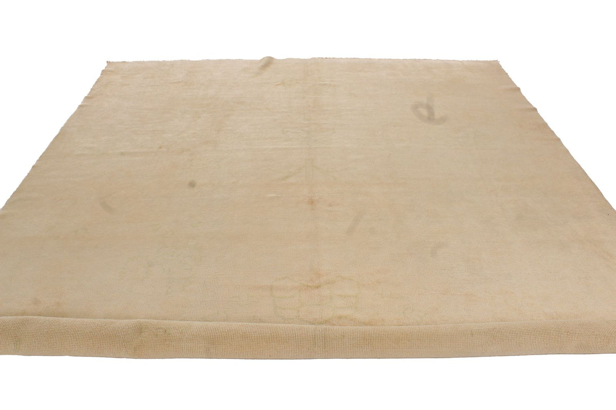 15x20 Ivory and Beige Turkish Oushak Rug