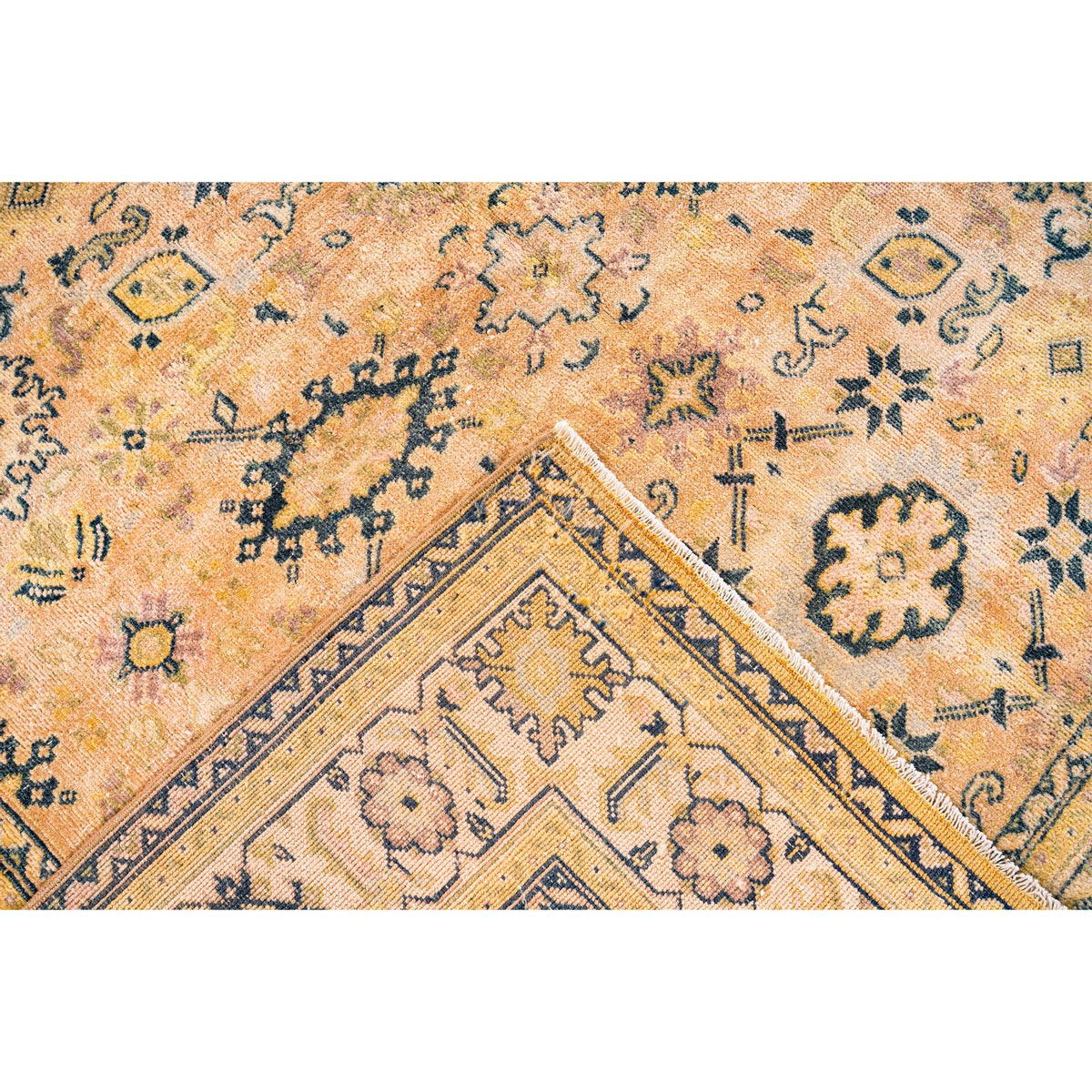 6x8 Beige and Green Turkish Traditional Rug