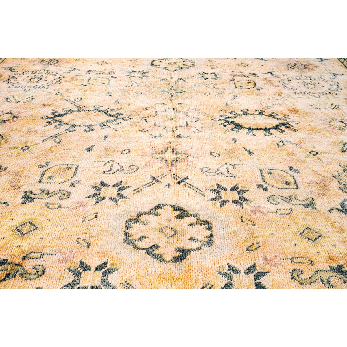6x8 Beige and Green Turkish Traditional Rug