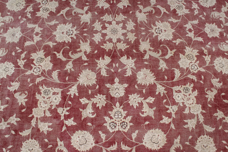 9x12 Burgundy and Beige Turkish Traditional Rug