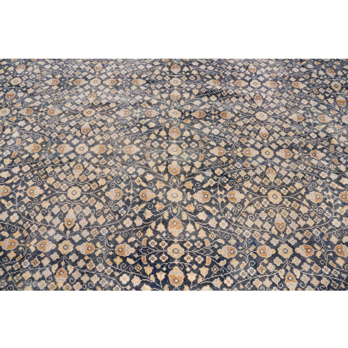10x13 Navy and Beige Turkish Traditional Rug