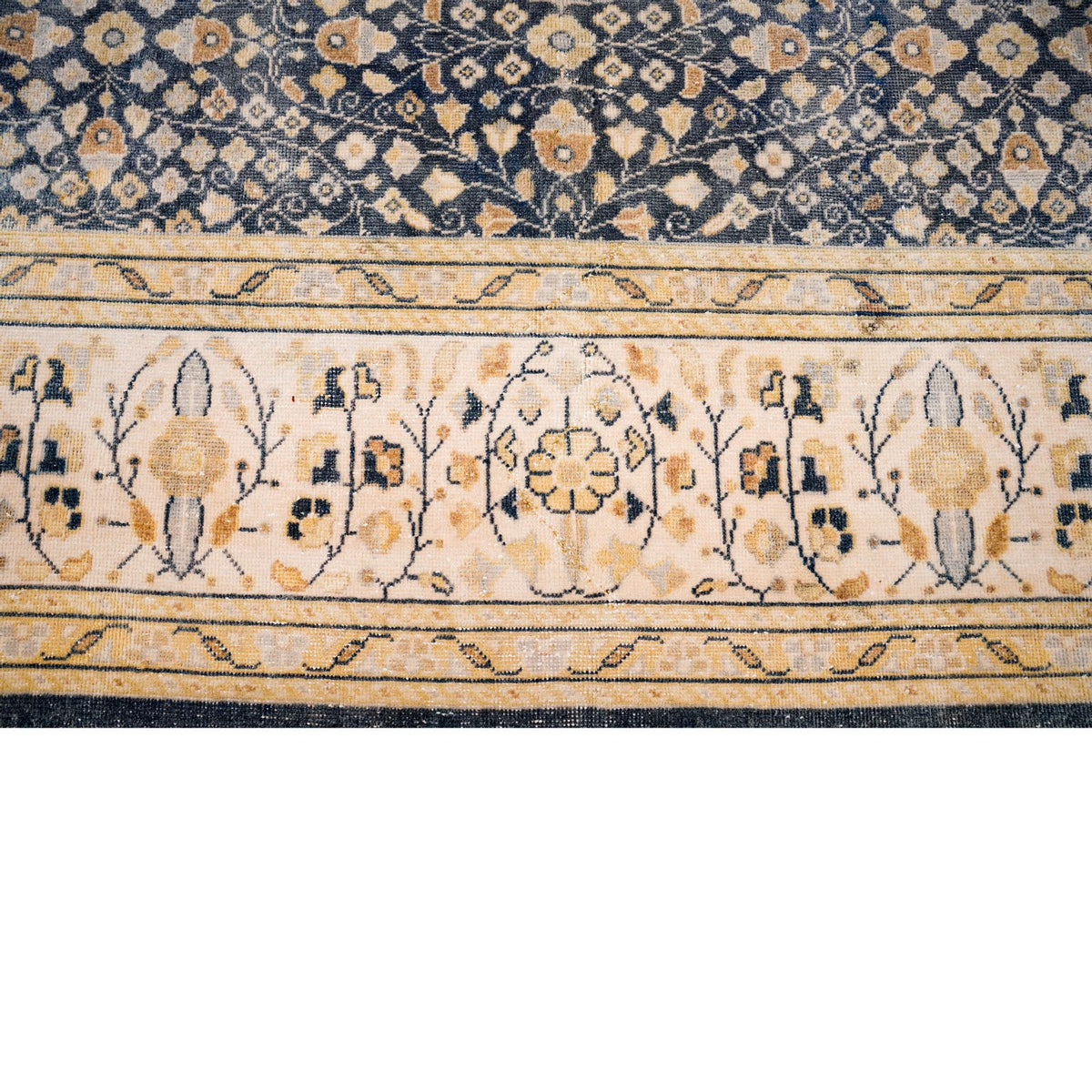 10x13 Navy and Beige Turkish Traditional Rug