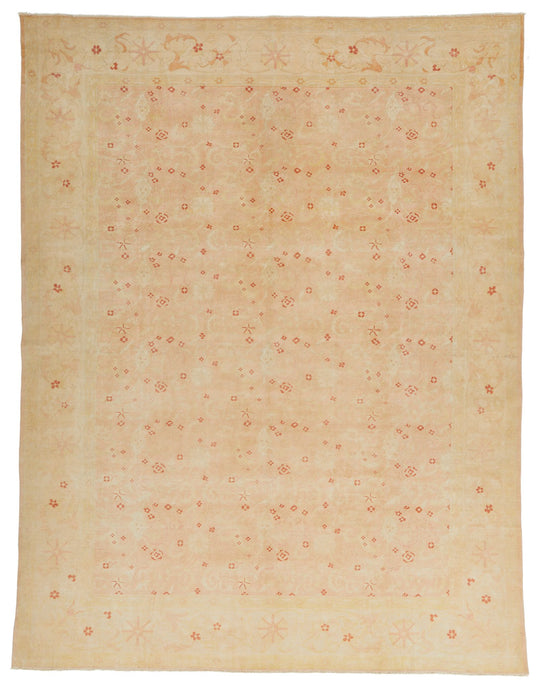 10x13 Beige and Rust Turkish Traditional Rug