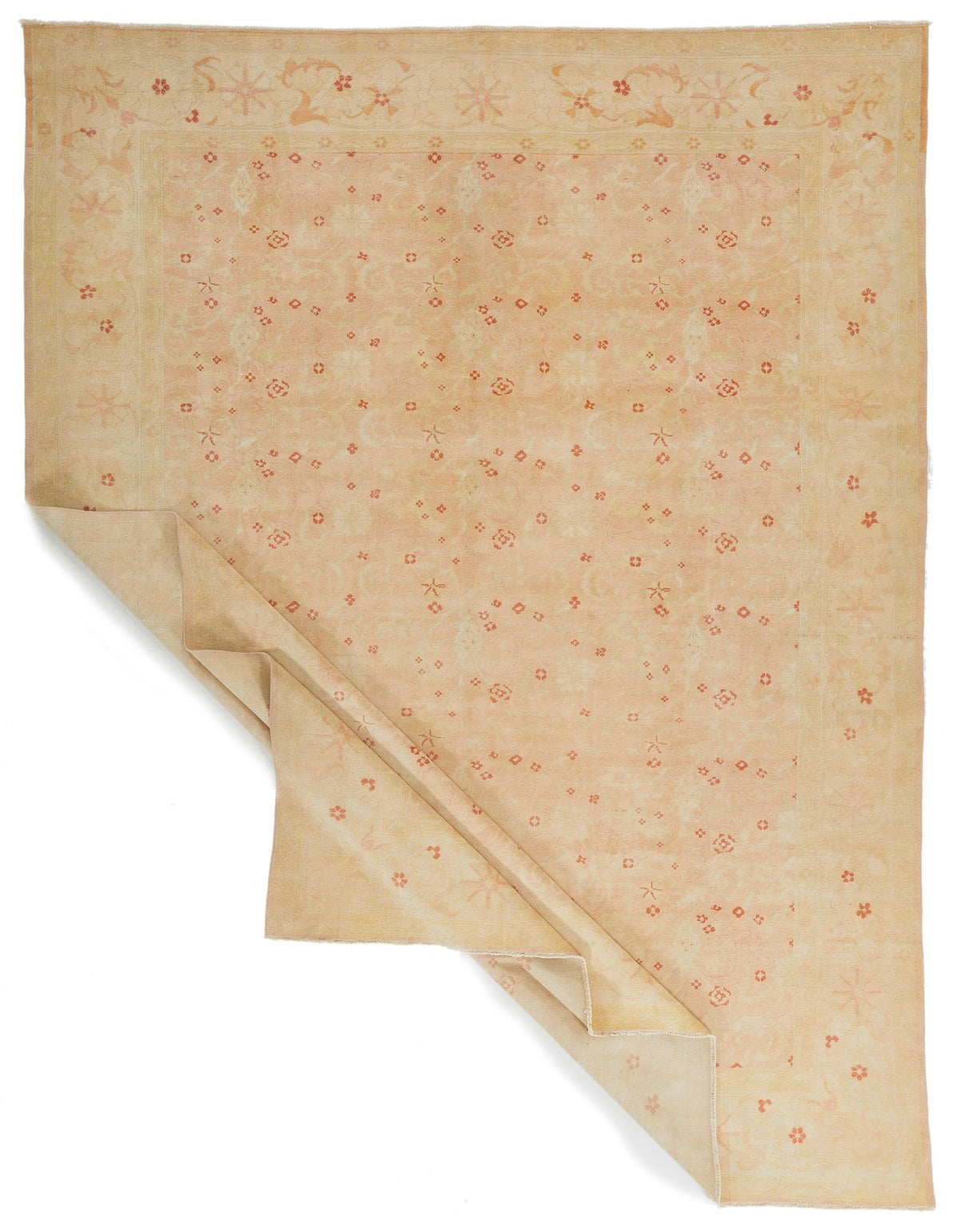 10x13 Beige and Rust Turkish Traditional Rug