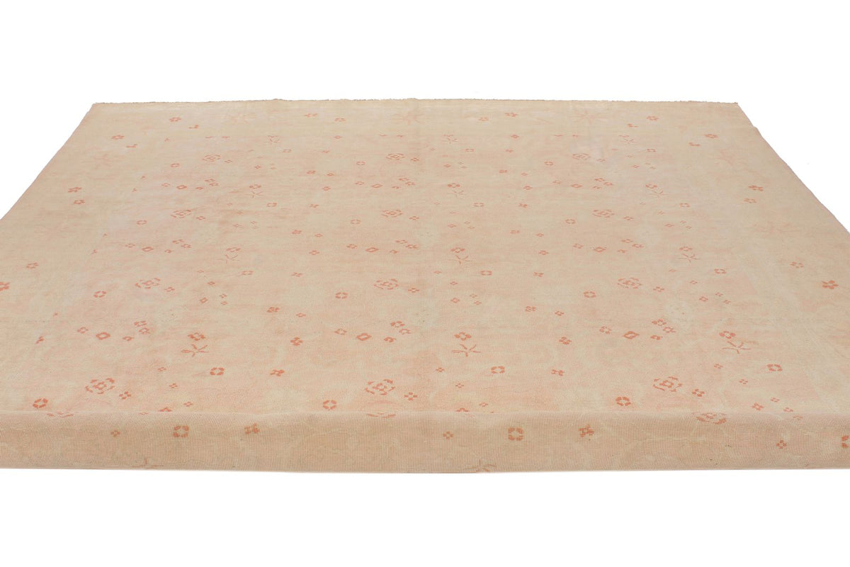 10x13 Beige and Rust Turkish Traditional Rug