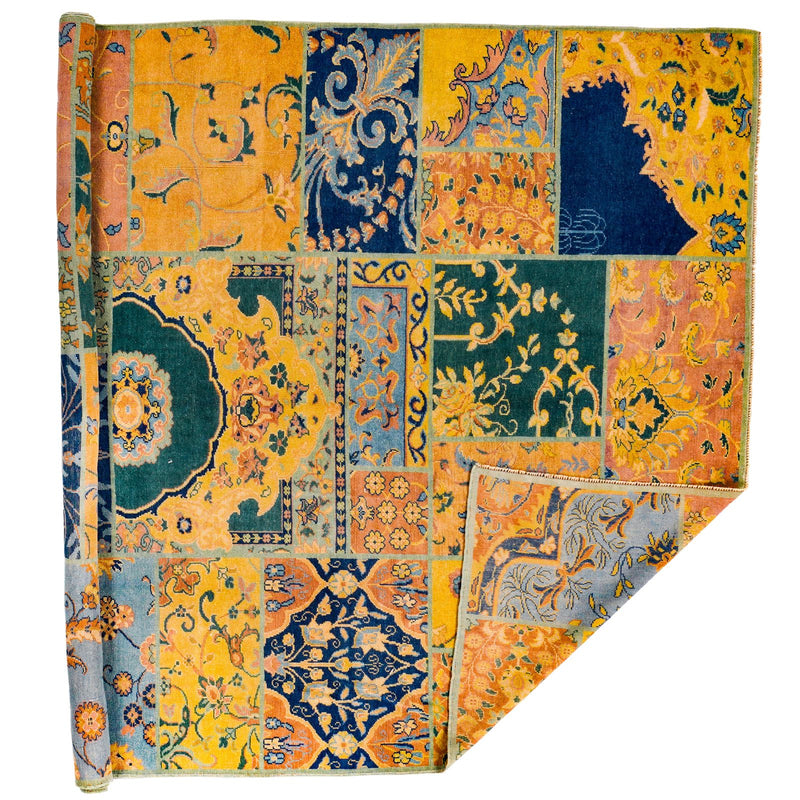 Vintage Handmade 7x9 Multicolor Anatolian Distressed Modern Area Rug