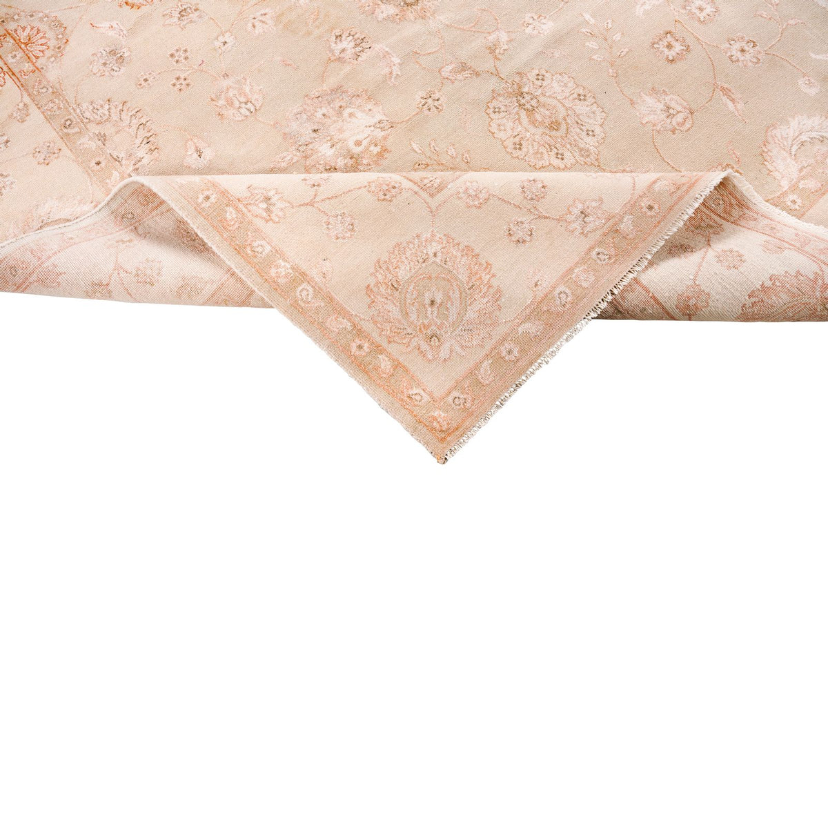 6x9 Beige Silk Flower Rug