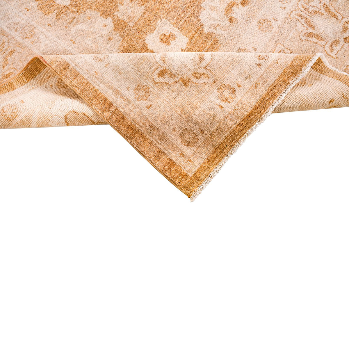 9x9 Brown and Beige Turkish Oushak Rug