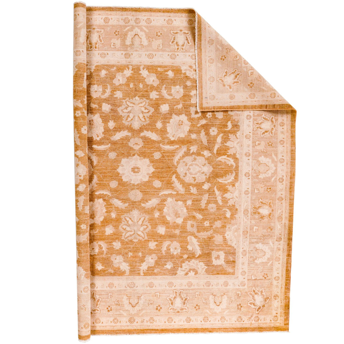 9x9 Brown and Beige Turkish Oushak Rug