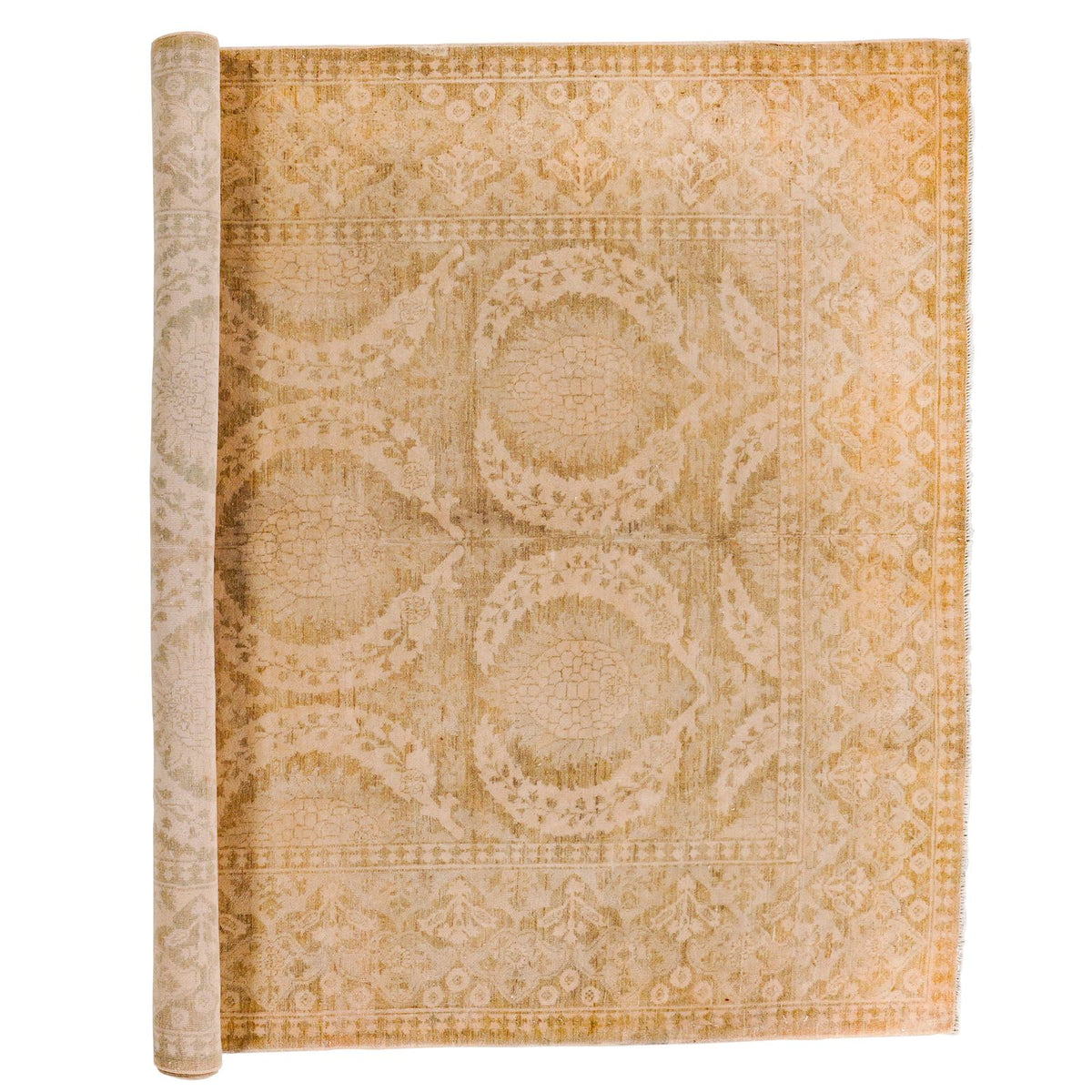 6x8 Beige Turkish Traditional Rug