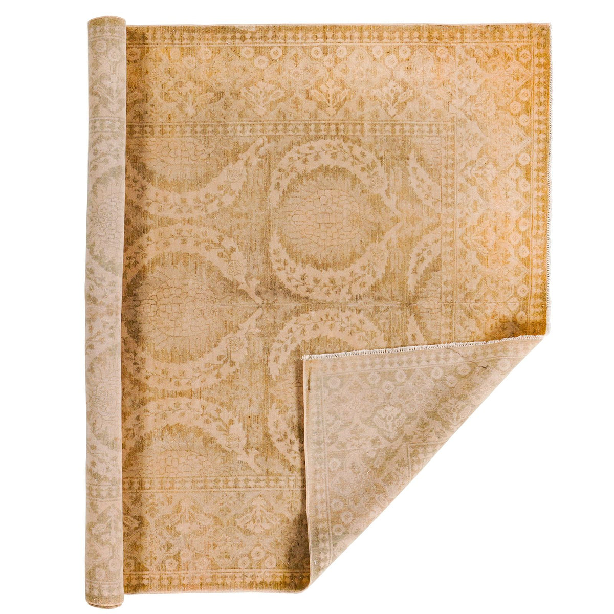 6x8 Beige Turkish Traditional Rug