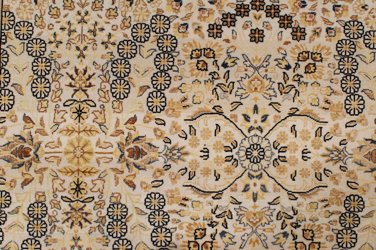 9x12 Beige and Black Turkish Silk Rug