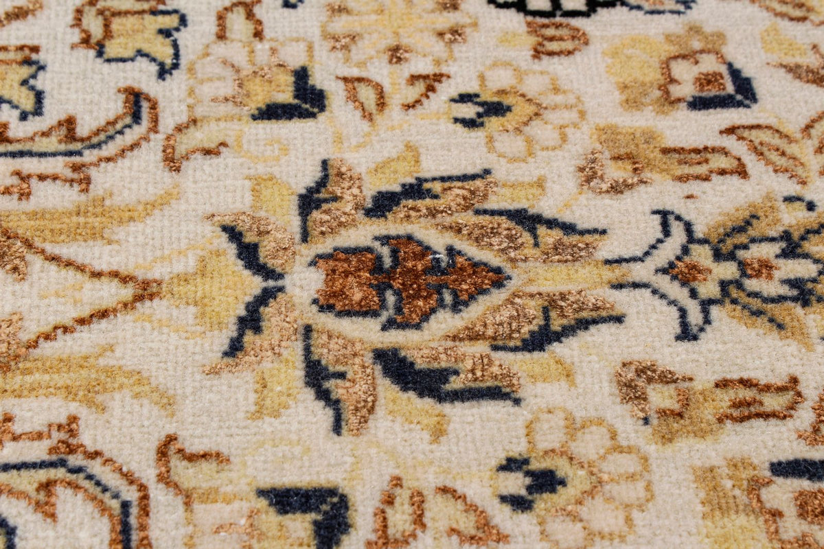 9x12 Beige and Black Turkish Silk Rug