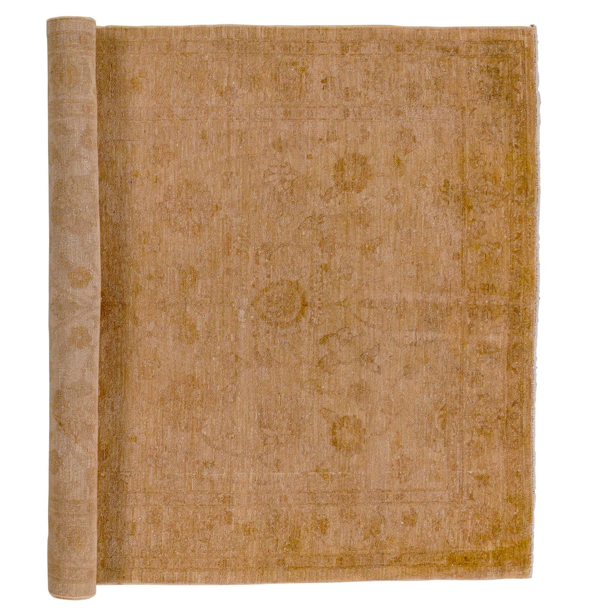 5x8 Beige Turkish Oushak Rug