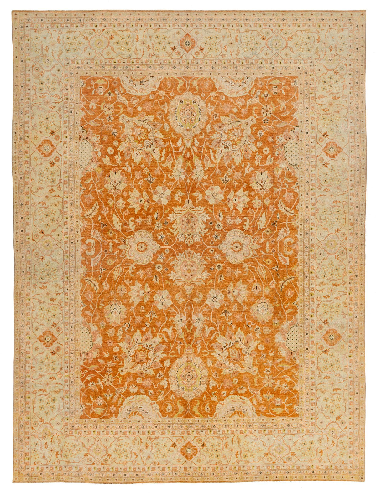 9x12 Rust and Beige Turkish Oushak Rug