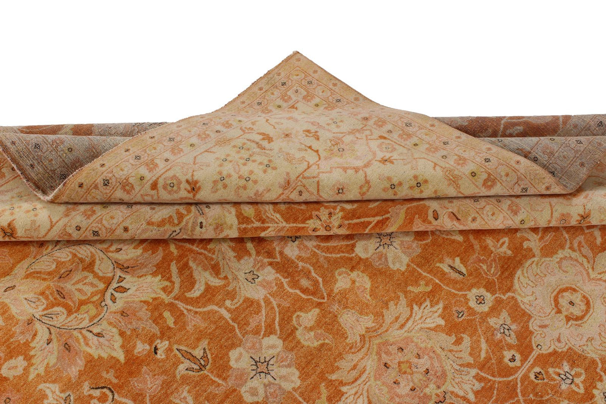 9x12 Rust and Beige Turkish Oushak Rug
