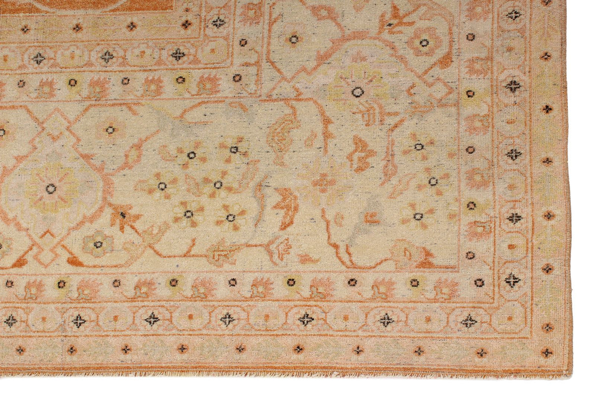9x12 Rust and Beige Turkish Oushak Rug