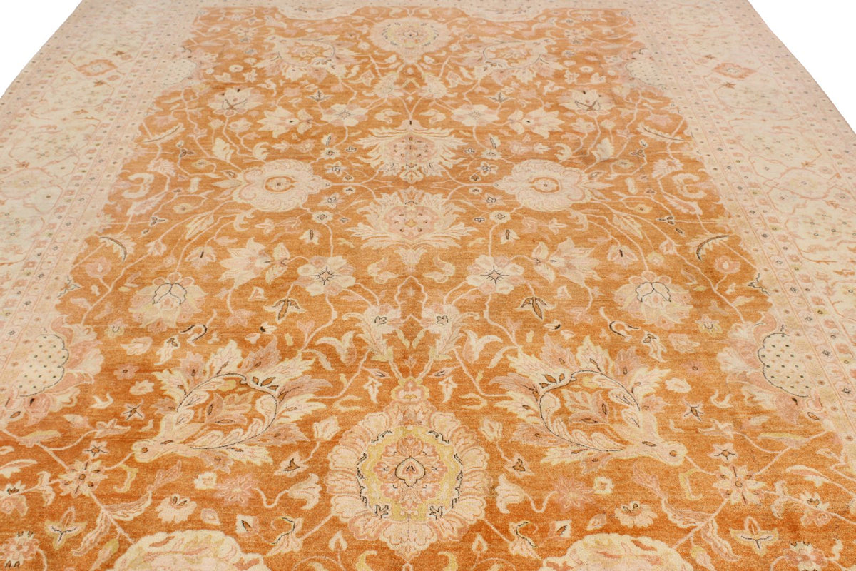 9x12 Rust and Beige Turkish Oushak Rug