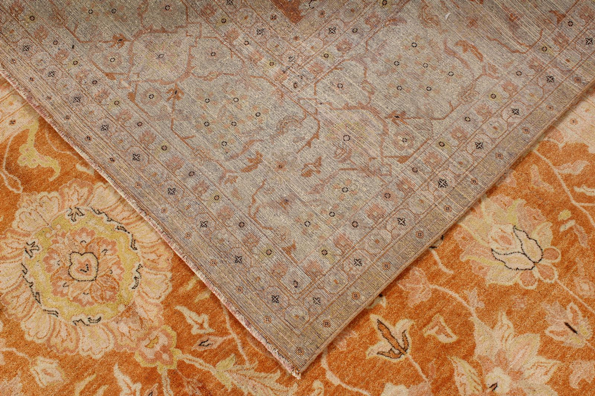 9x12 Rust and Beige Turkish Oushak Rug