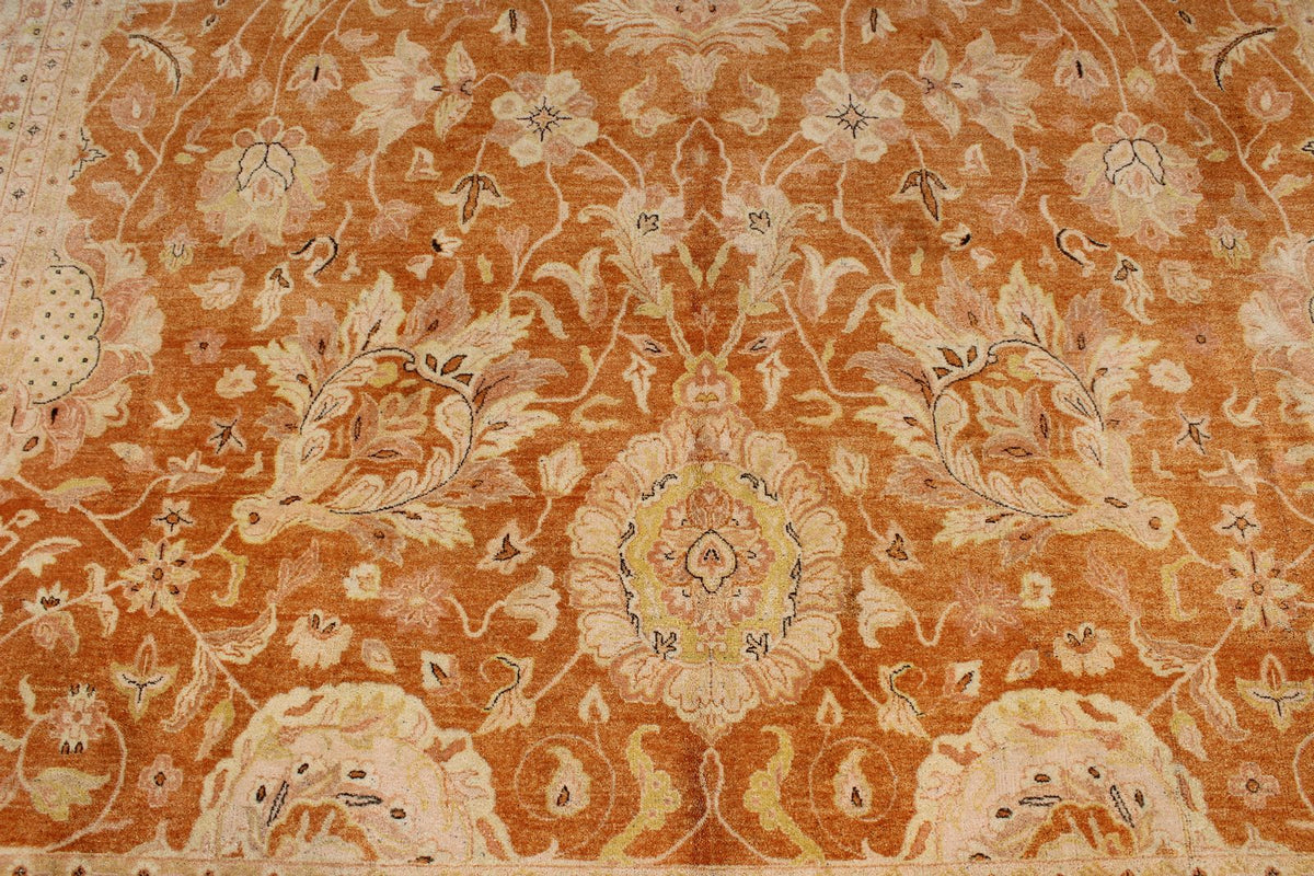 9x12 Rust and Beige Turkish Oushak Rug