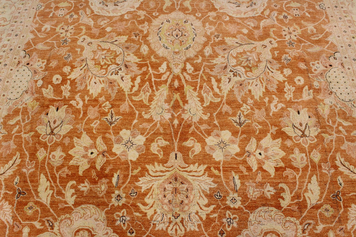 9x12 Rust and Beige Turkish Oushak Rug