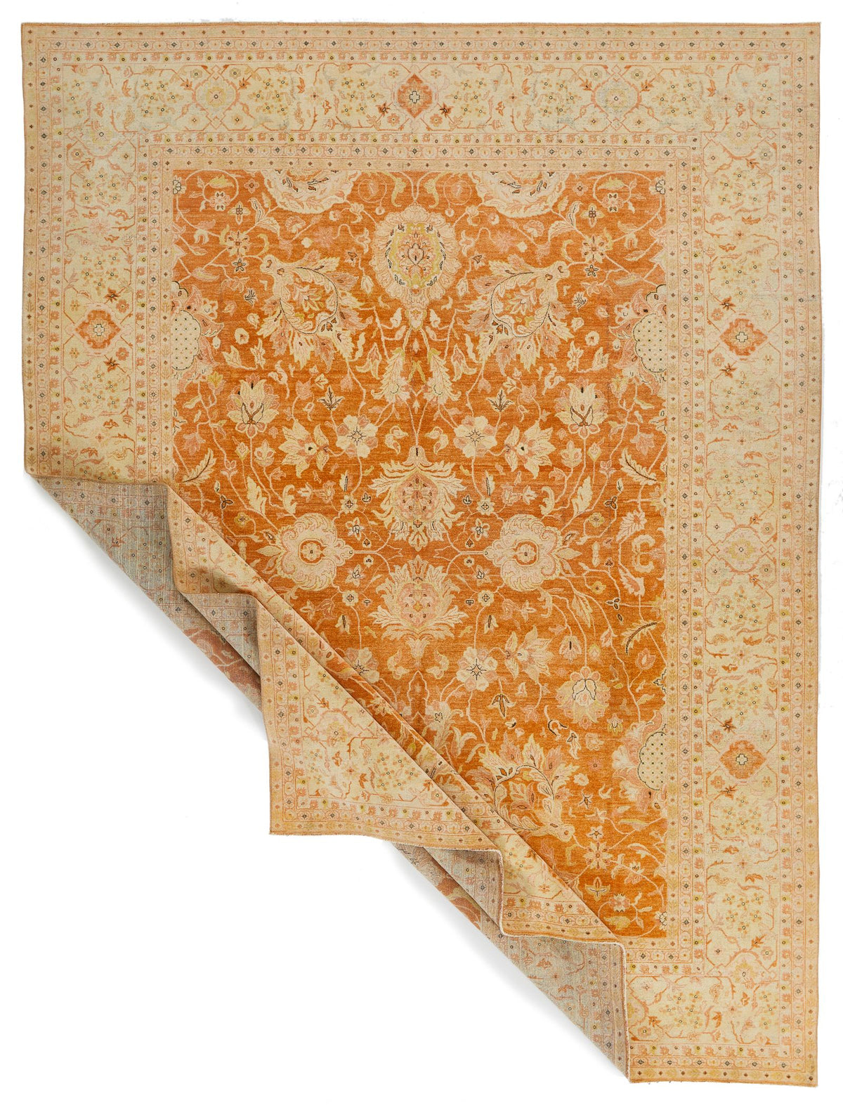 9x12 Rust and Beige Turkish Oushak Rug