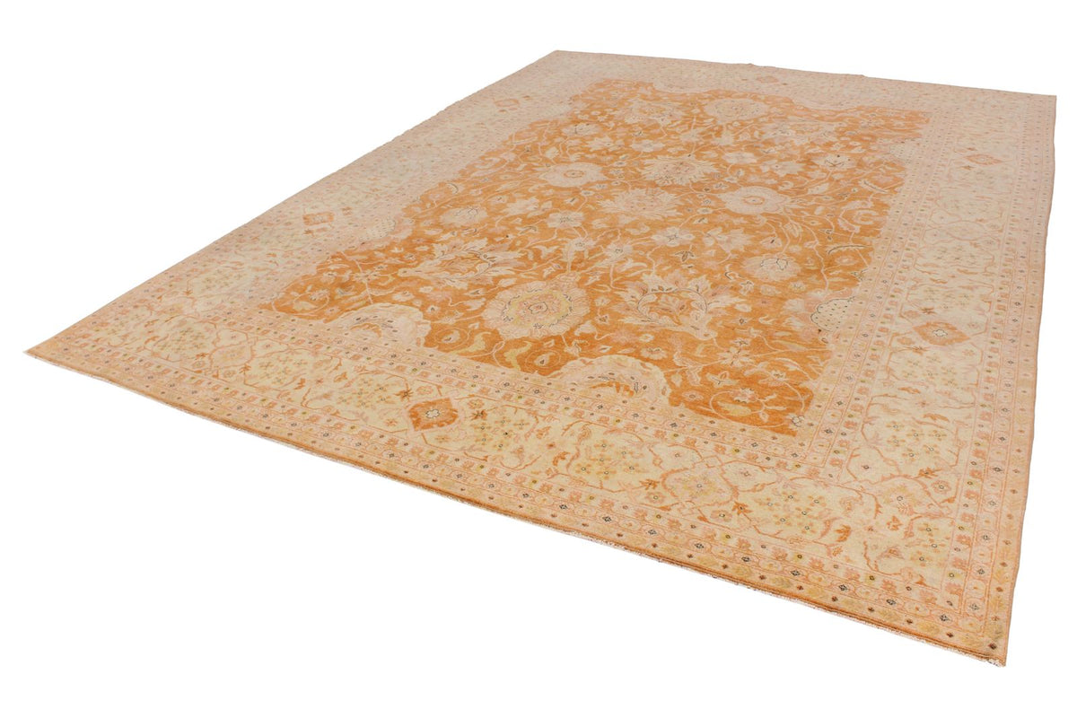9x12 Rust and Beige Turkish Oushak Rug