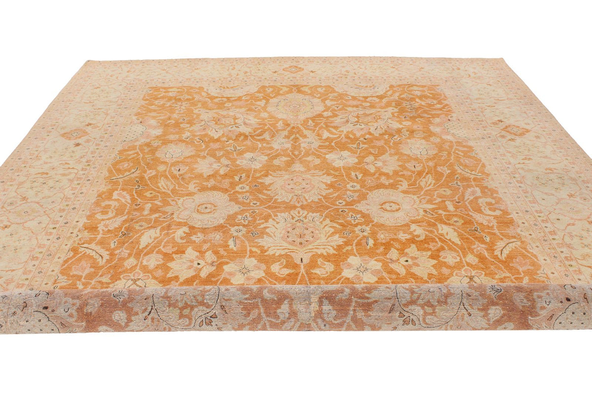9x12 Rust and Beige Turkish Oushak Rug