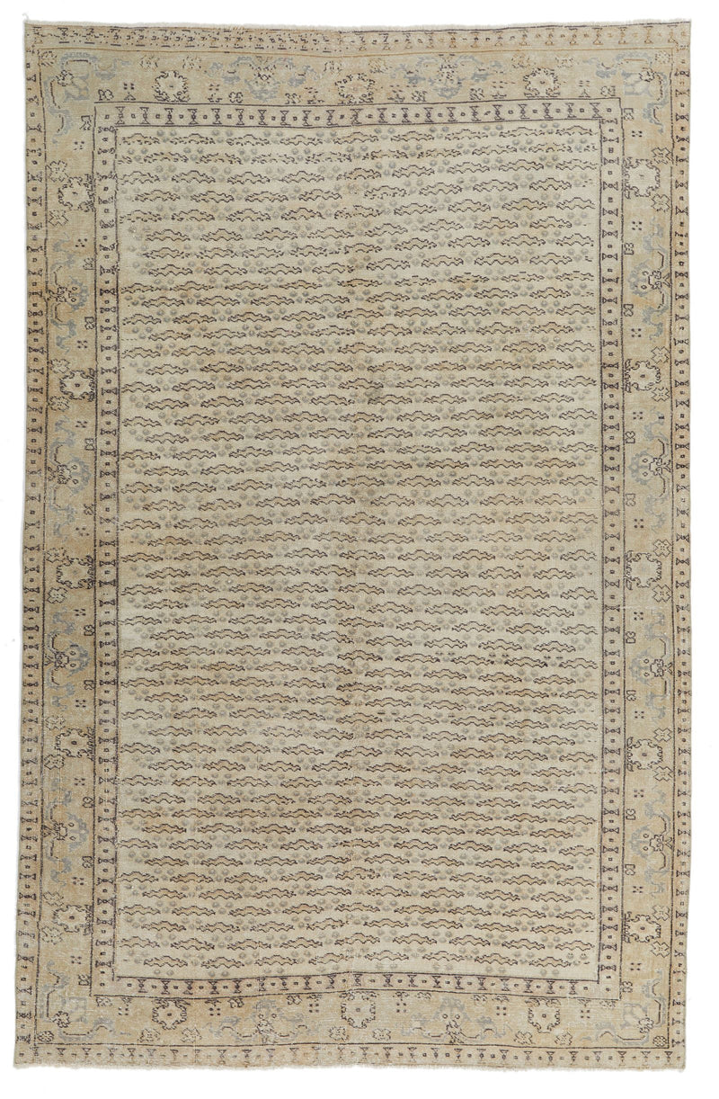 6x10 Gray Turkish Tribal Rug