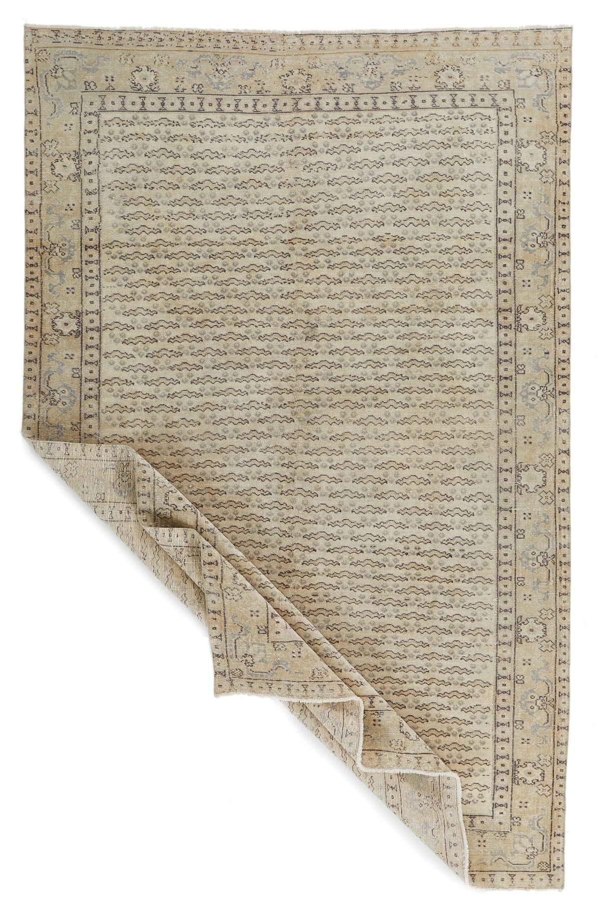 6x10 Gray Turkish Tribal Rug