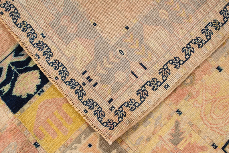 Vintage Handmade 7x10 Multicolor Anatolian Turkish Tribal Distressed Area Rug