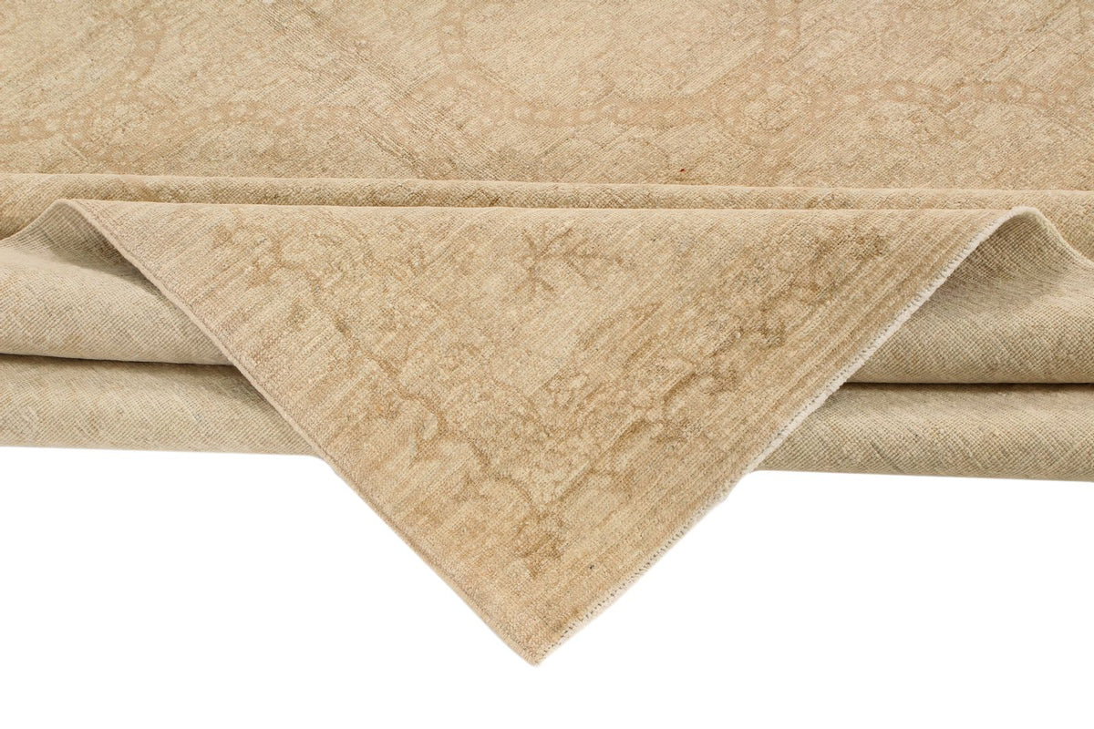 7x9 Beige Turkish Oushak Rug