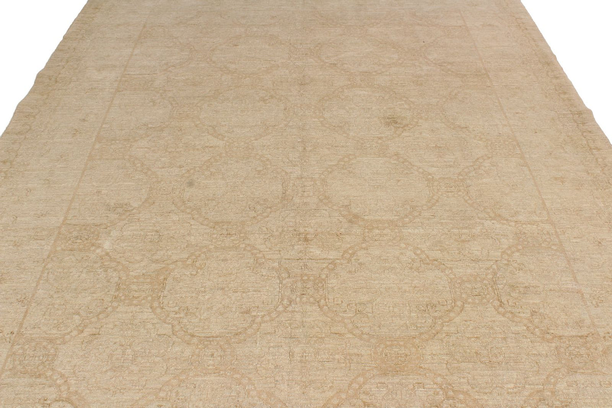 7x9 Beige Turkish Oushak Rug