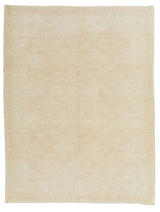 7x9 Beige Turkish Oushak Rug