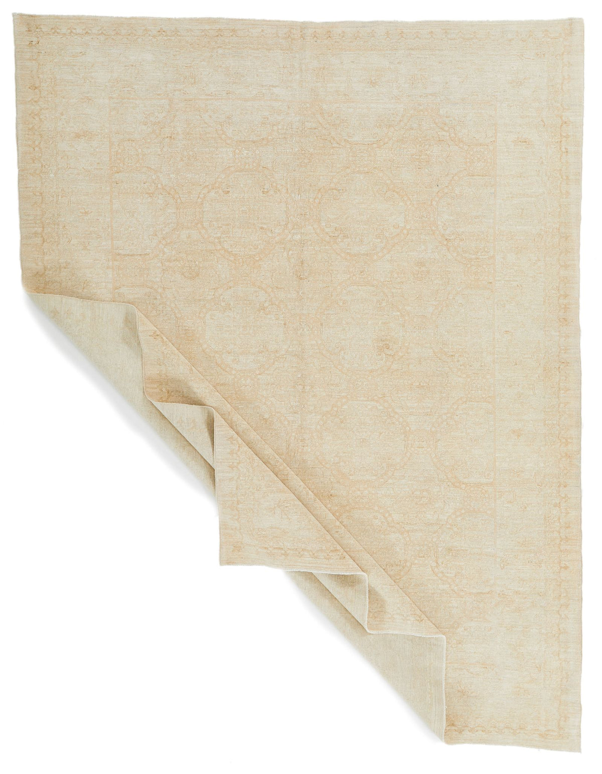 7x9 Beige Turkish Oushak Rug