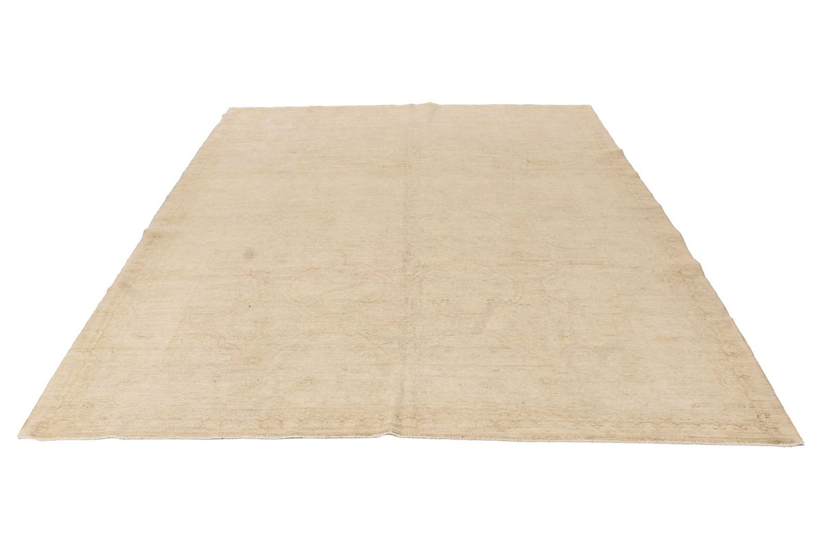 7x9 Beige Turkish Oushak Rug