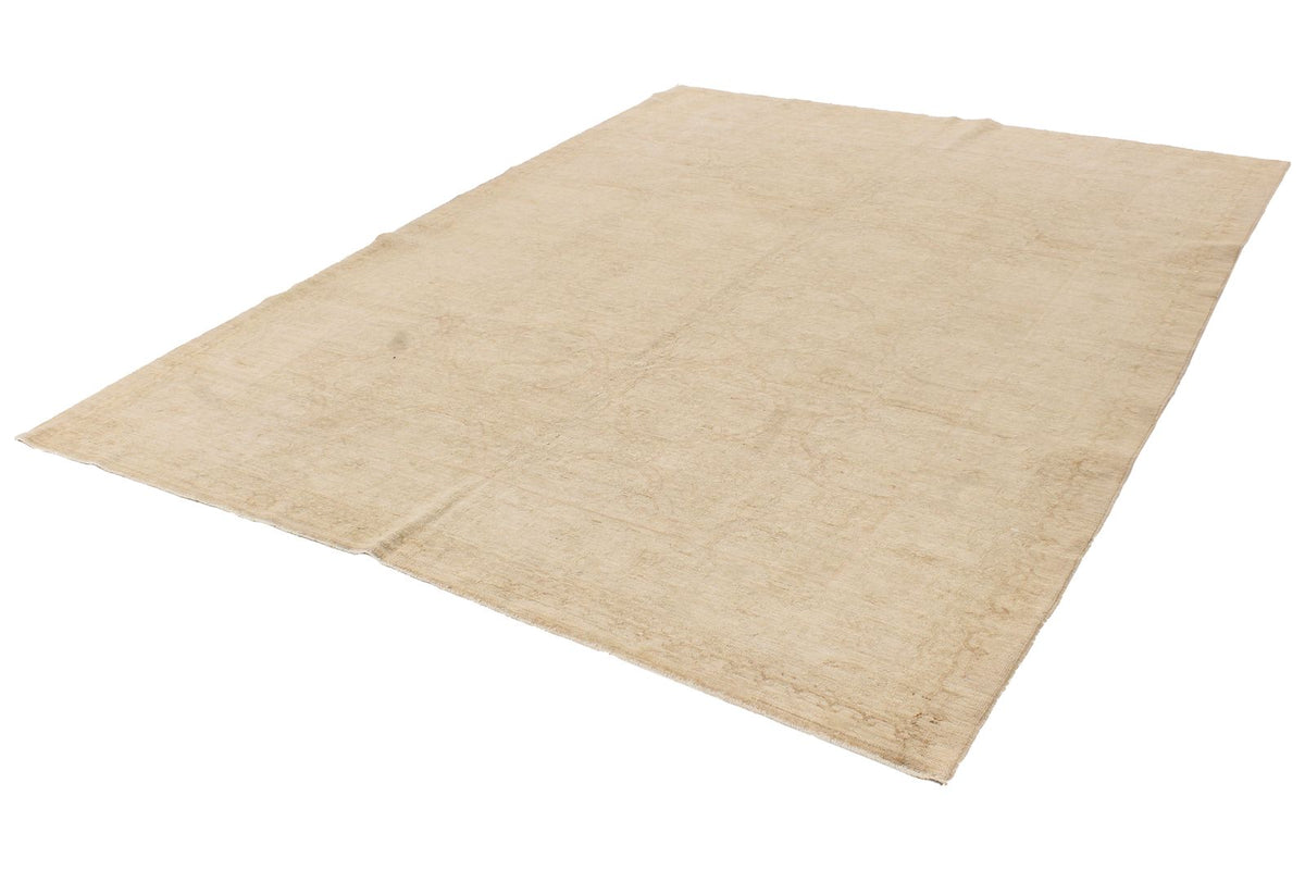 7x9 Beige Turkish Oushak Rug