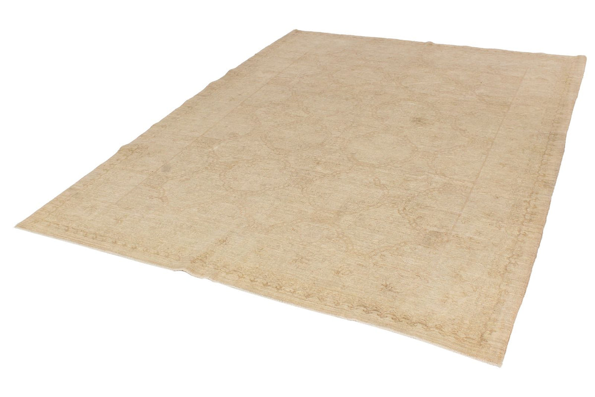 7x9 Beige Turkish Oushak Rug