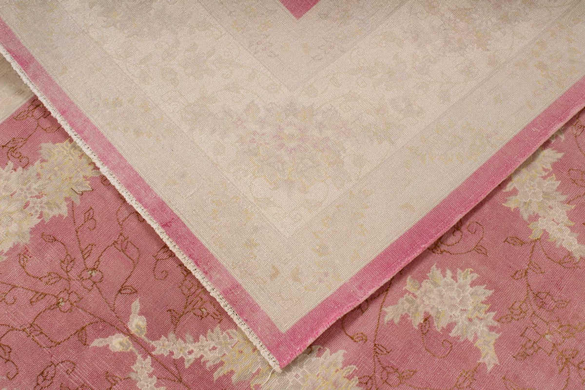 9x12 Pink and Beige Turkish Traditional Rug